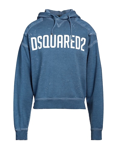 DSQUARED2 Hooded sweatshirt Pastel blue 100% Cotton, Elastane