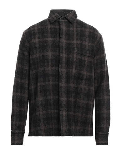 DESTIN Camicia a quadri Piombo 77% Lana, 19% Poliammide, 3% Cachemire, 1% Seta