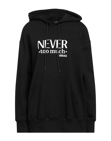 VERSACE Hoodie Schwarz 100% Baumwolle, Elastan, Polyester