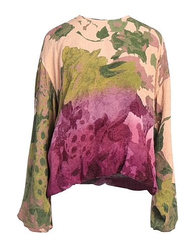 DRIES VAN NOTEN Top Military green 77% Viscose, 23% Silk