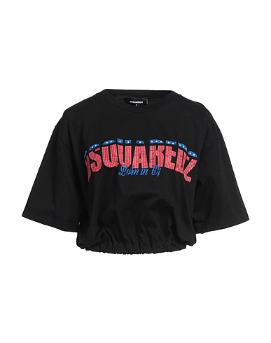 DSQUARED2 Crop top Black 100% Cotton