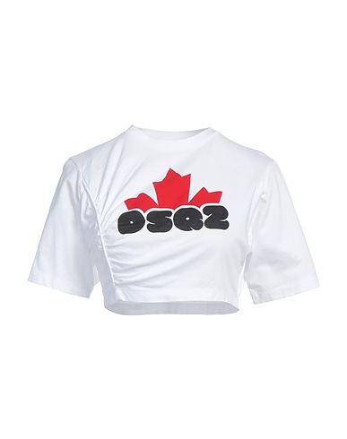 DSQUARED2 Crop top White 100% Cotton