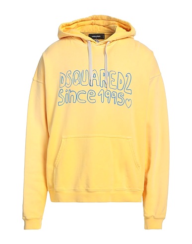 DSQUARED2 Hooded track jacket  Yellow 100% Cotton, Elastane