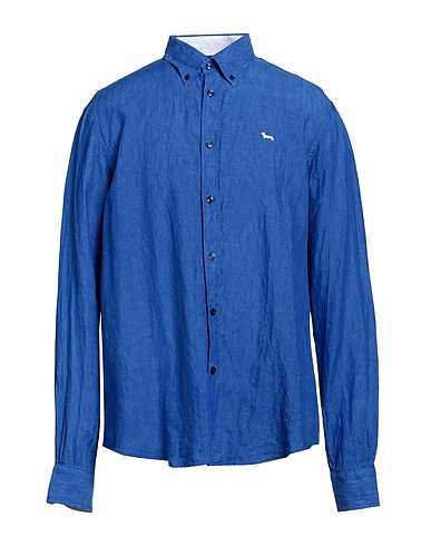 HARMONT & BLAINE Camicia in lino Blu 100% Lino
