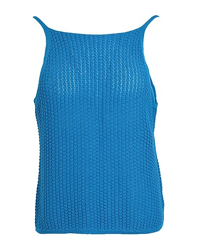 VERO MODA Top Azurblau 100% Baumwolle