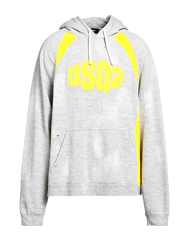 DSQUARED2 Hooded track jacket  Light grey 92% Cotton, 8% Viscose, Elastane