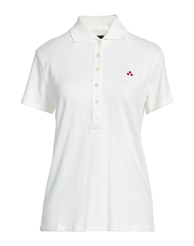 PEUTEREY Polo shirt White 48% Cotton, 48% Modal, 4% Elastane