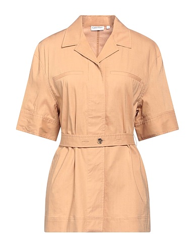 CALVIN KLEIN Solid colour shirts & blouses Camel 98% Lyocell, 2% Elastane