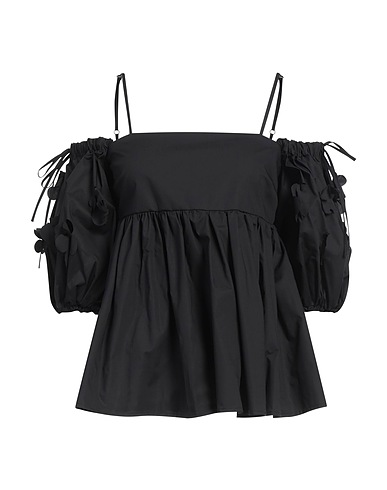 MEIMEIJ Off-the-shoulder top Black 100% Cotton
