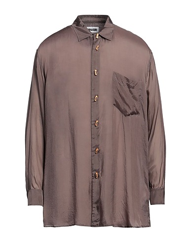 MAGLIANO Solid colour shirt Dark brown 100% Cupro