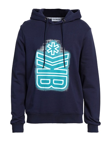 BIKKEMBERGS Hooded track jacket  Navy blue 100% Cotton