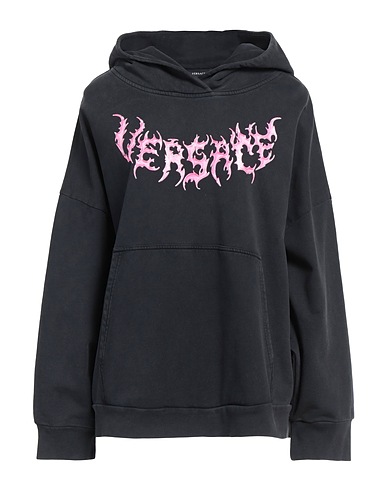VERSACE Hooded track jacket  Charcoal 100% Cotton
