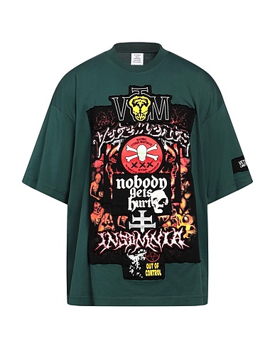 VETEMENTS Oversize-T-Shirt Dark green 100% Cotton, Elastane