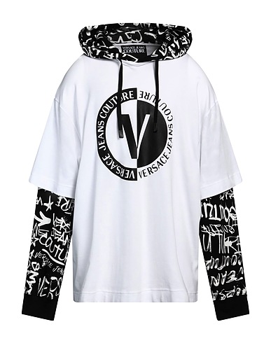 VERSACE JEANS COUTURE Hoodie Weiß 100% Baumwolle, Elastan