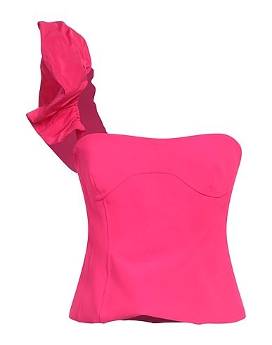 PINKO One-shoulder top Fuchsia 96% Polyester, 4% Elastane