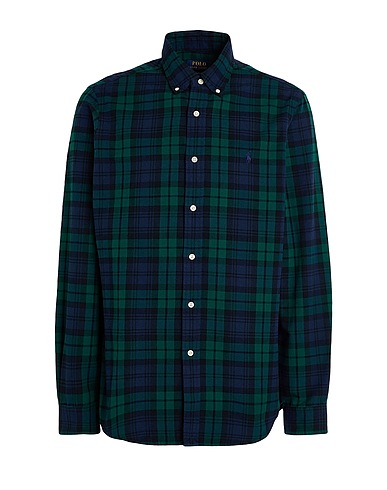 POLO RALPH LAUREN Checked shirt CLASSIC FIT PLAID OXFORD SHIRT
 Midnight blue 100% Cotton