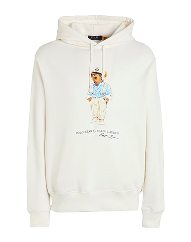POLO RALPH LAUREN Hooded track jacket  POLO BEAR FLEECE HOODIE
 White 66% Cotton, 34% Polyester