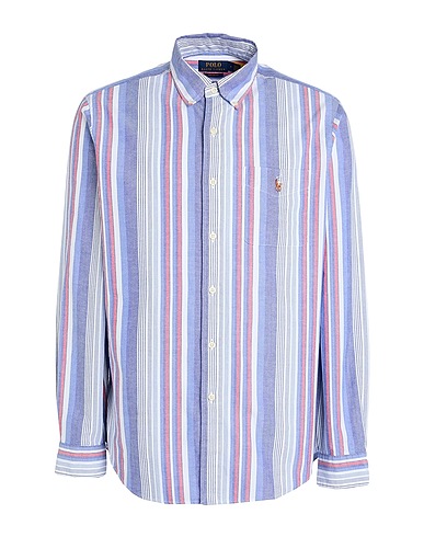 POLO RALPH LAUREN Striped shirt CUSTOM FIT STRIPED OXFORD SHIRT
 Pastel blue 100% Cotton
