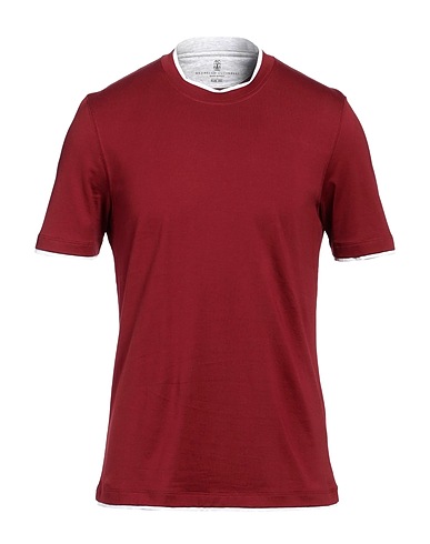 BRUNELLO CUCINELLI T-shirt Burgundy 100% Cotton