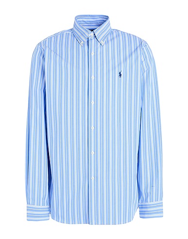 POLO RALPH LAUREN Striped shirt Light blue 91% Cotton, 9% Elastane