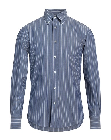 BRUNELLO CUCINELLI Striped shirt Slate blue 100% Cotton