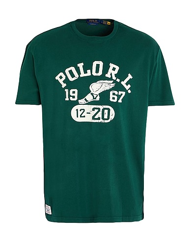 POLO RALPH LAUREN T-shirt CLASSIC FIT JERSEY GRAPHIC T-SHIRT
 Dark green 100% Cotton