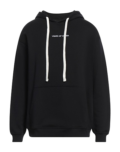 VISION OF SUPER Hooded sweatshirt Black 100% Cotton, Elastane