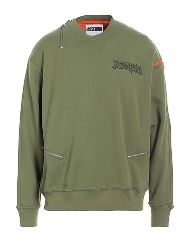 MOSCHINO Sweatshirt Military green 100% Cotton, Polyester