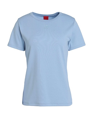 HUGO Basic T-Shirt Sky blue 66% Cotton, 29% Recycled polyester, 5% Elastane
