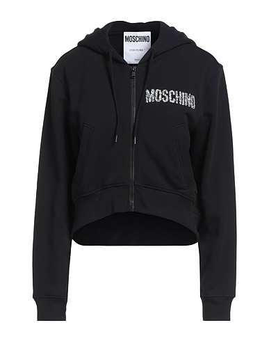 MOSCHINO Hooded track jacket  Black 100% Cotton