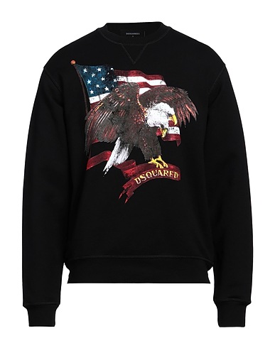 DSQUARED2 Sweatshirt Black 100% Cotton, Elastane