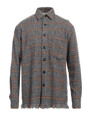 DESTIN Patterned shirt Charcoal 75% Wool, 18% Polyamide, 5% Cashmere, 2% Silk