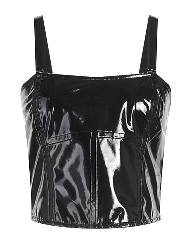 PATRIZIA PEPE Top Black 100% Polyurethane, Polyester, Elastane