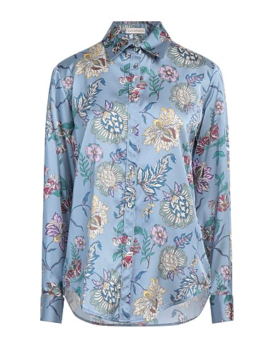 CAMICETTASNOB Floral πουκάμισα και μπλούζες Ανοιχτό μπλε 57% Βισκόζη, 32% Μετάξι, 11% Ελαστάνη