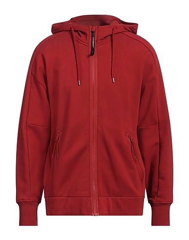 C.P. COMPANY Hooded track jacket  Brick red 100% Cotton