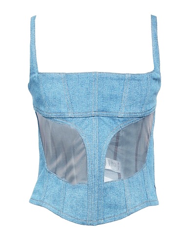 MUGLER Bustier Blue 72% Cotton, 28% Elastane