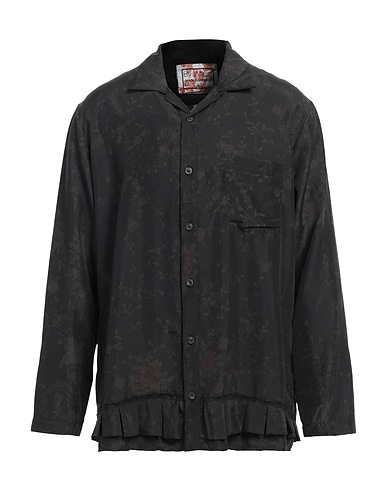 BY WALID Patterned shirt Black 100% Silk