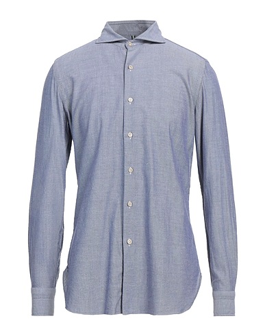 LUIGI BORRELLI NAPOLI 無地シャツ ネイビー コットン 100%