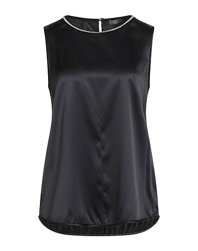 PESERICO Top Black 97% Silk, 3% Elastane