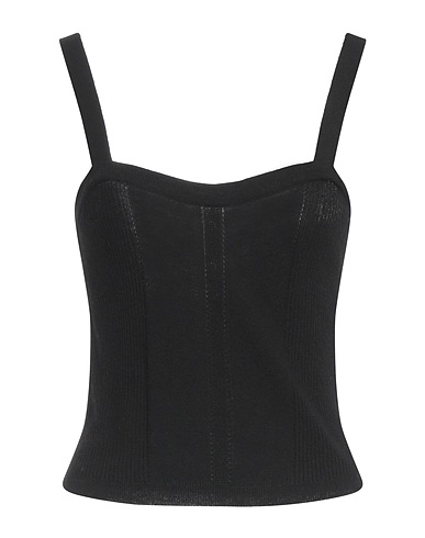 ULLA JOHNSON Top Nero 35% Viscosa, 35% Nylon, 30% Lana