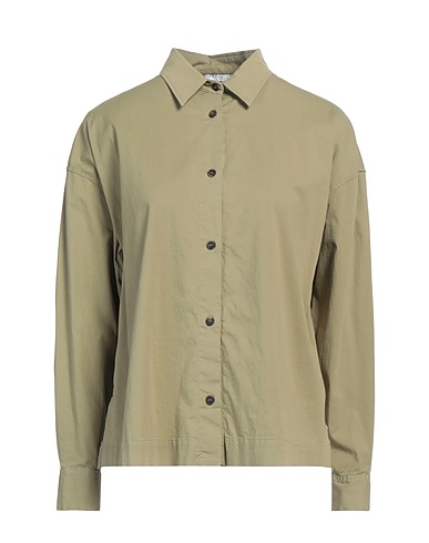 PESERICO Solid color shirts & blouses EASY Military green 97% Cotton, 3% Elastane