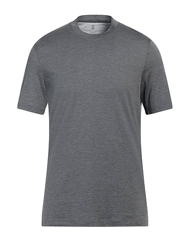 BRUNELLO CUCINELLI Basic T-shirt Lead 60% Silk, 40% Cotton