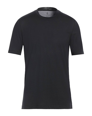 BRUNELLO CUCINELLI Basic T-Shirt Black 60% Silk, 40% Cotton