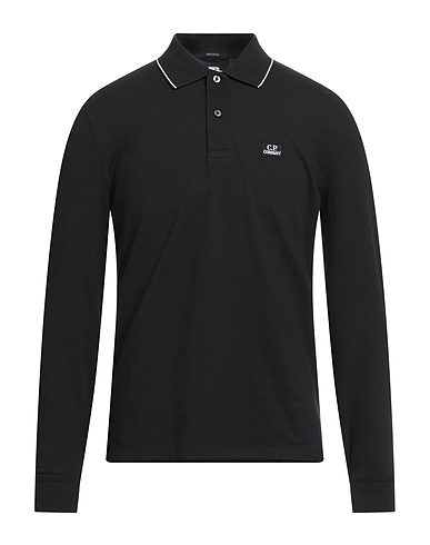 C.P. COMPANY Poloshirt Schwarz 95% Baumwolle, 5% Elastan