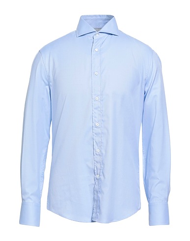BRUNELLO CUCINELLI Camicia tinta unita Celeste 100% Cotone