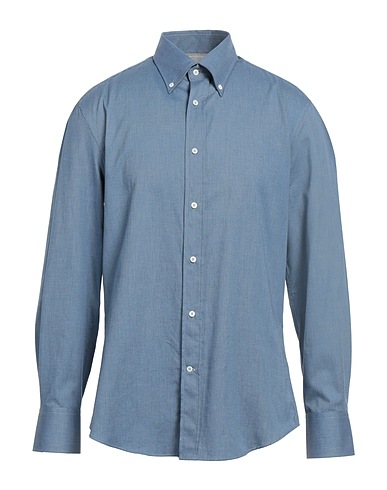 BRUNELLO CUCINELLI Solid colour shirt Light blue 100% Cotton