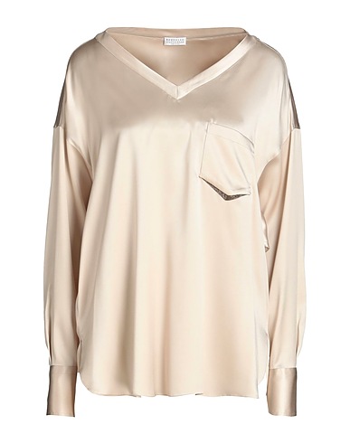 BRUNELLO CUCINELLI Top Beige 96% Silk, 4% Elastane