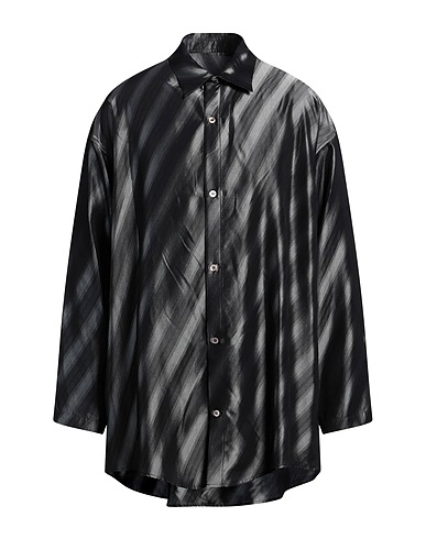SULVAM Camicia a righe Nero 76% Rayon, 24% Poliestere