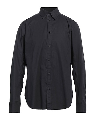 RAG & BONE Solid colour shirt Black 97% Cotton, 3% Elastane, Polyamide