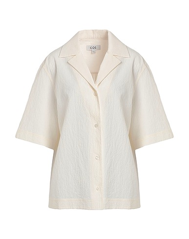 COS Solid color shirts & blouses Ivory 99% Cotton, 1% Elastane
